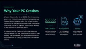 blue screen error stop code example on Windows 11 PC screen BSOD troubleshooting