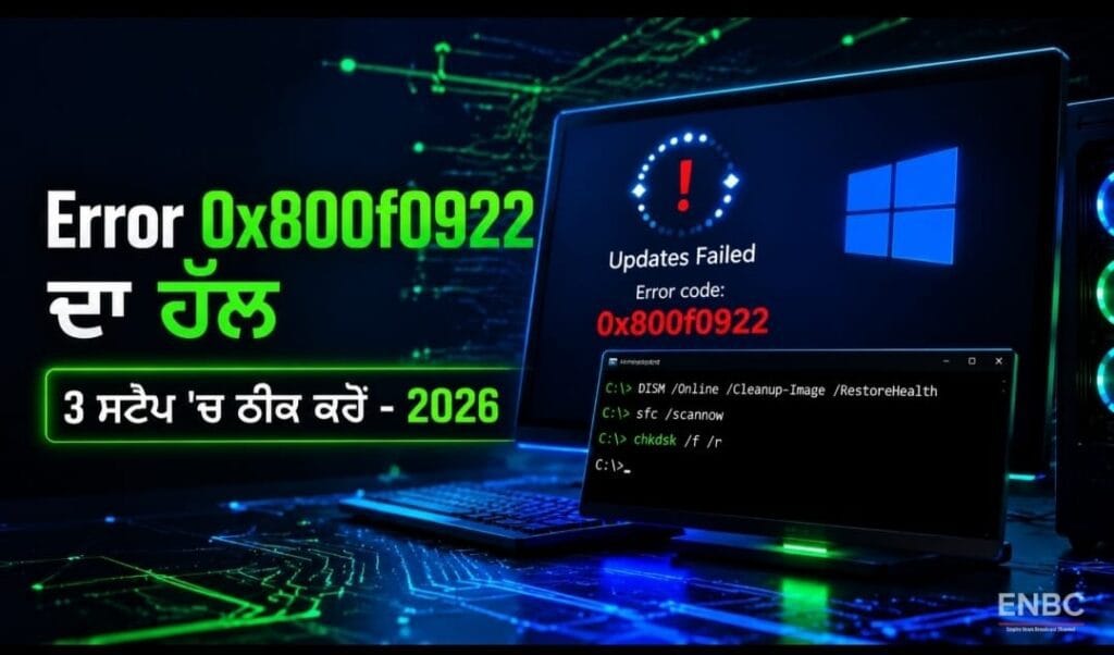 Error 0x800f0922 da hall 3 step ch theek karo Windows 11 2026