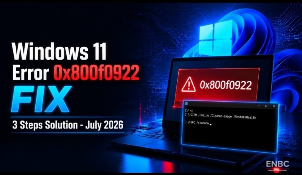 Windows Error 0x800f0922 Fix 3 Steps Solution July 2026