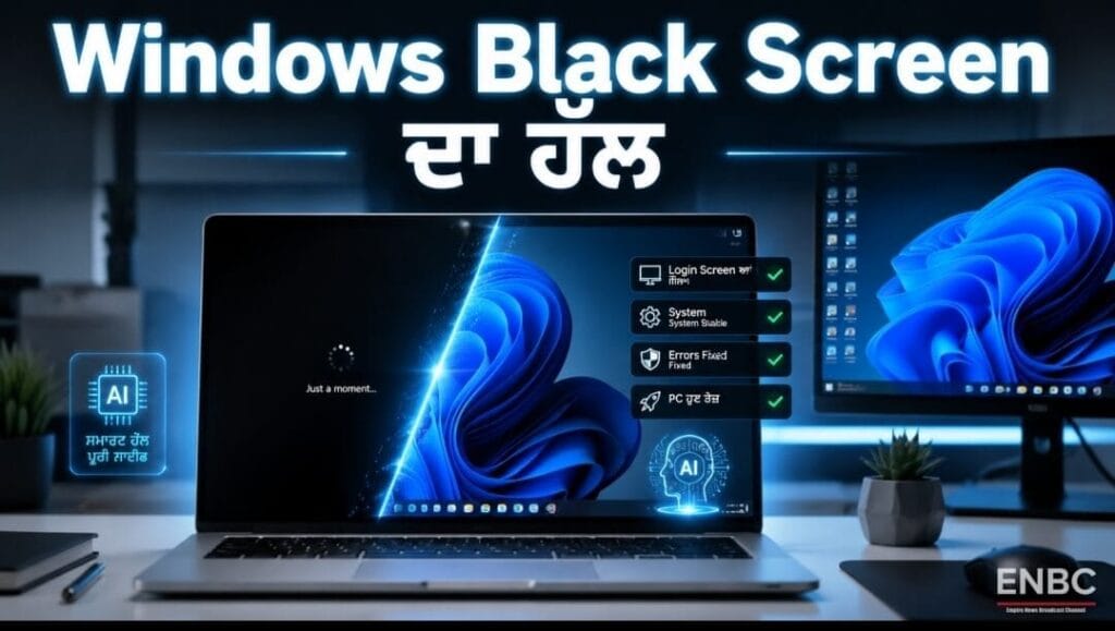 Windows Black Screen Error Fix in 10 Minutes using AI Punjabi Guide