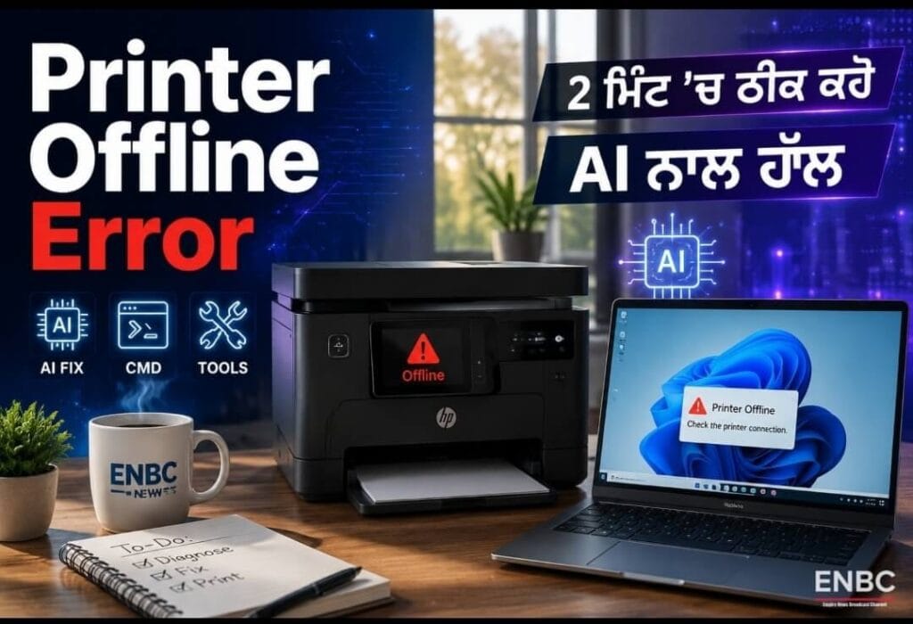 Printer Offline Error Windows 11 2026 Punjabi guide with AI fix and CMD commands