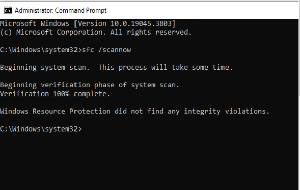 Command Prompt me sfc scannow command chalakar system files repair karna